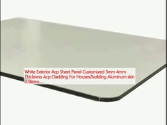흰색 외관 ACP 잎 패널 맞춤형 3mm 4mm 두께 ACP 클래딩 주택 / 건물용 알루미늄 가죽 0.18mm