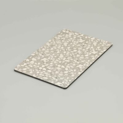 4mm 회색 PVDF 코팅 대리석 ACP 시트 - A2 등급 방염 알루미늄 복합 패널