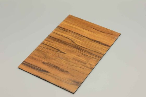 1220 X 2440 3MM, 4MM 두께의 목재 알루미늄 복합 패널, HDPE 코팅 표면